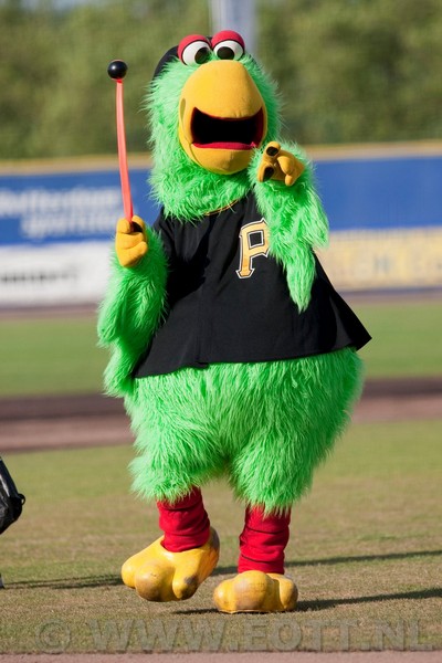 Mascot of Pittsburgh Pirates on hand in Rotterdam