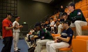 They are eager to listen to the stories of the MLB veterans