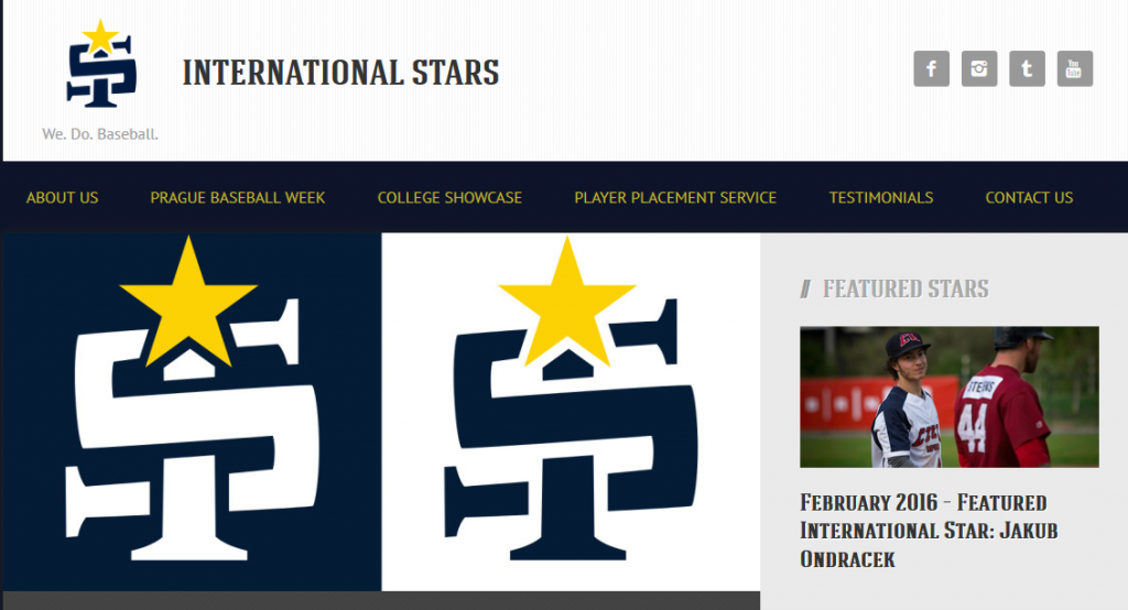 International Stars Website Screen