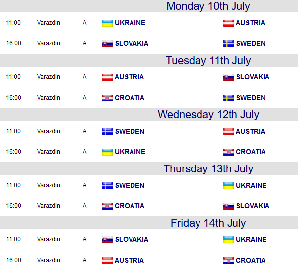 Schedule varazdin